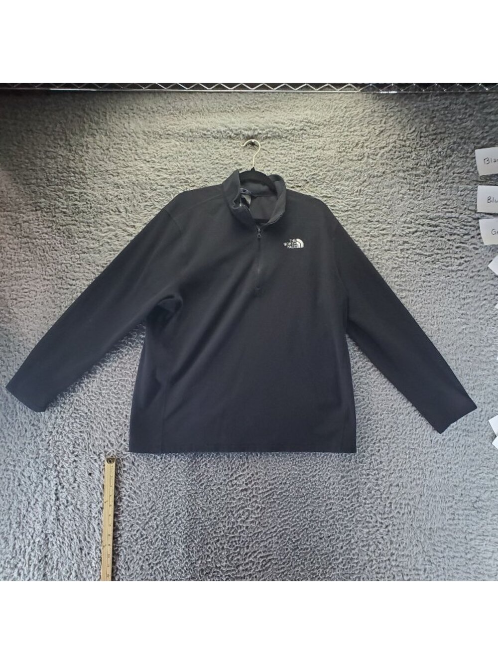 The North Face Sweater Mens XL Black Quarter Zip Lightweight Fleece Pullover